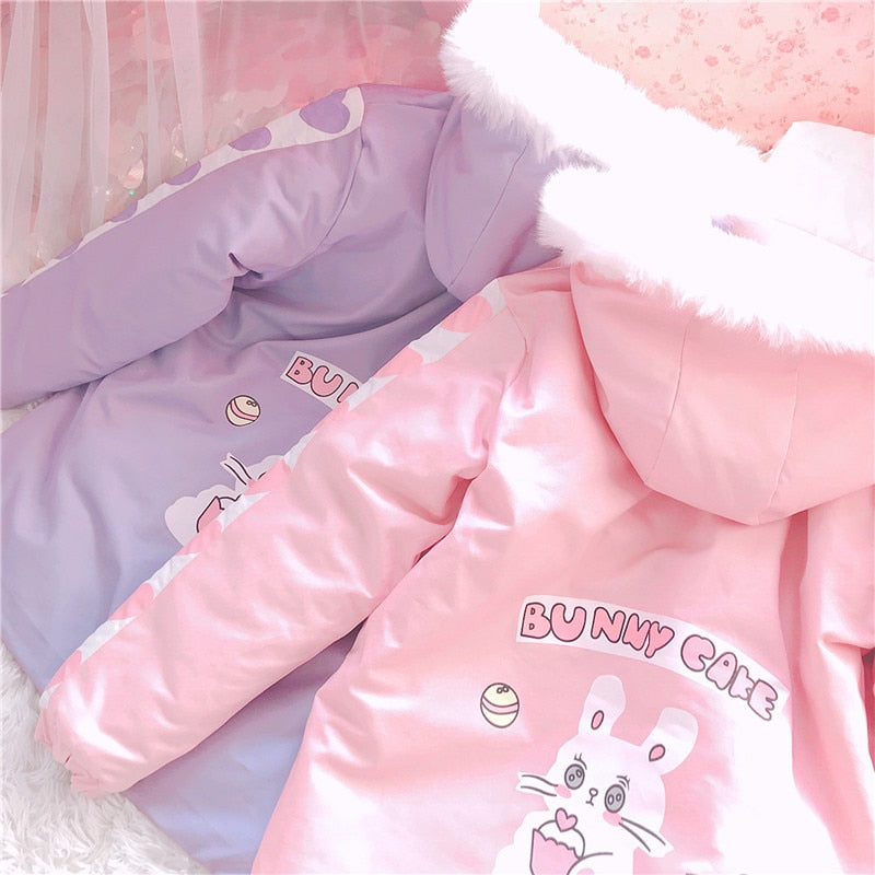 Cute Bunny Winter Hooded Parka