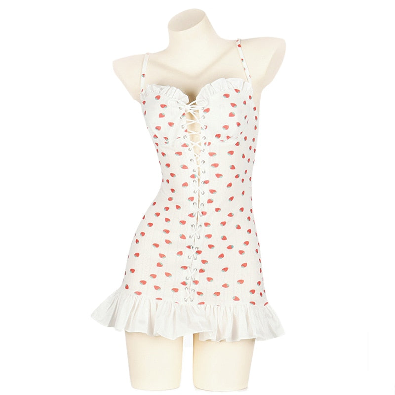 Cute Strawberry Spaghetti Strap Dress