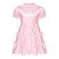 Pink Satin Bowknots Adult Baby Dress