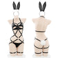 Faux Leather Bunny Full Body Harness Lingerie Set