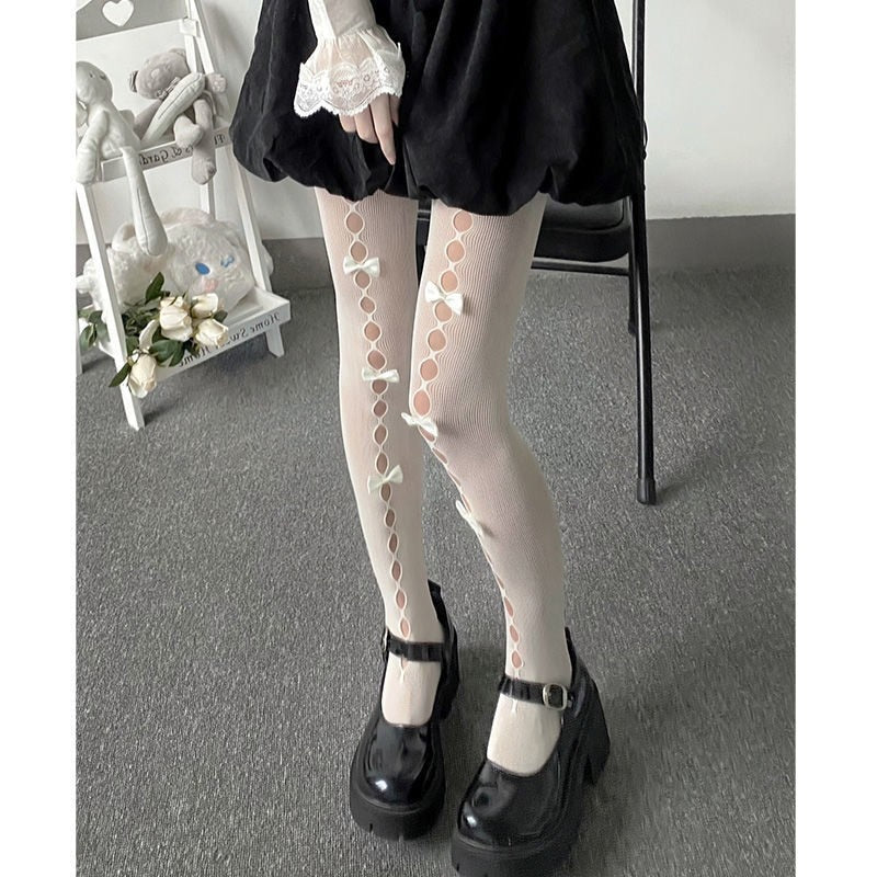 Cute Bowknot Fishnet Pantyhose