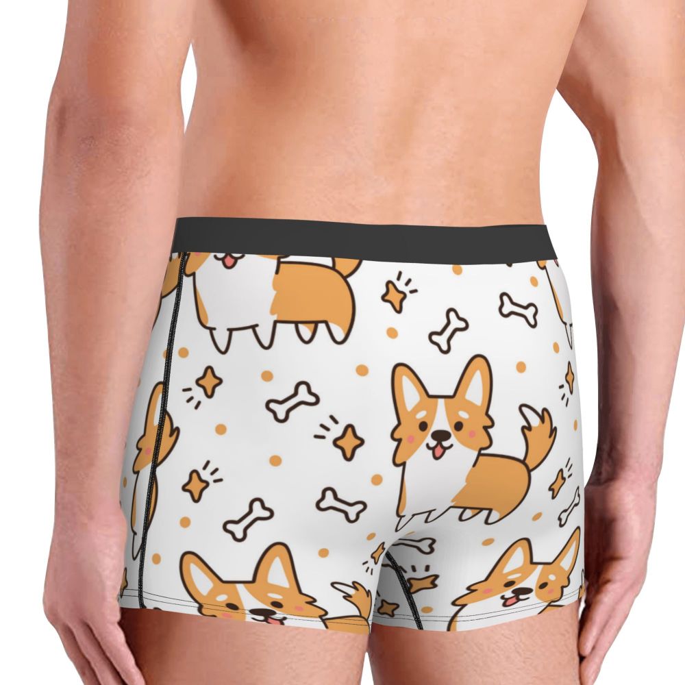 ABDL Men's Cute Corgi Dog Cartoon Boxers