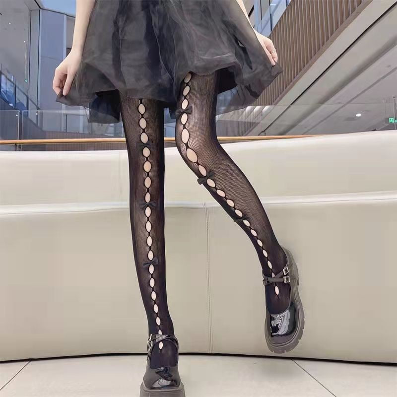 Cute Bowknot Fishnet Pantyhose