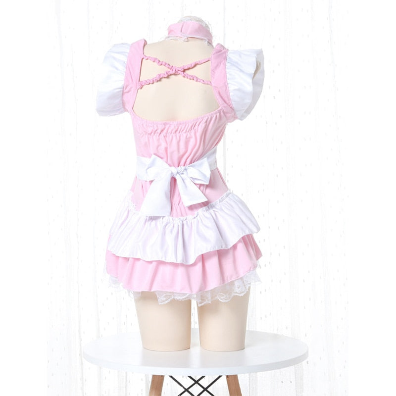Cute Lace Maid Uniform Dress