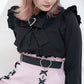 Cute Heart Buckles Lace-up Skirt