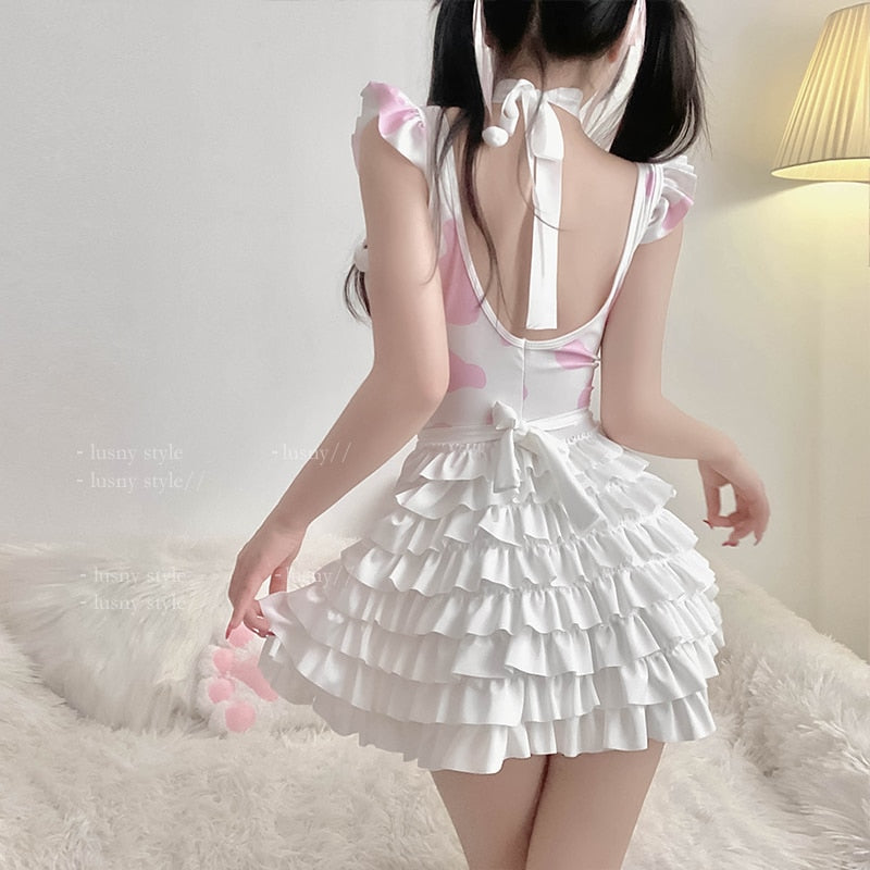 Cute Little Princess Ruffles Maid Dress