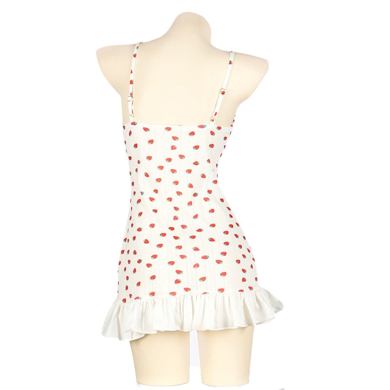 Cute Strawberry Spaghetti Strap Dress