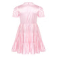 Pink Satin Bowknots Adult Baby Dress