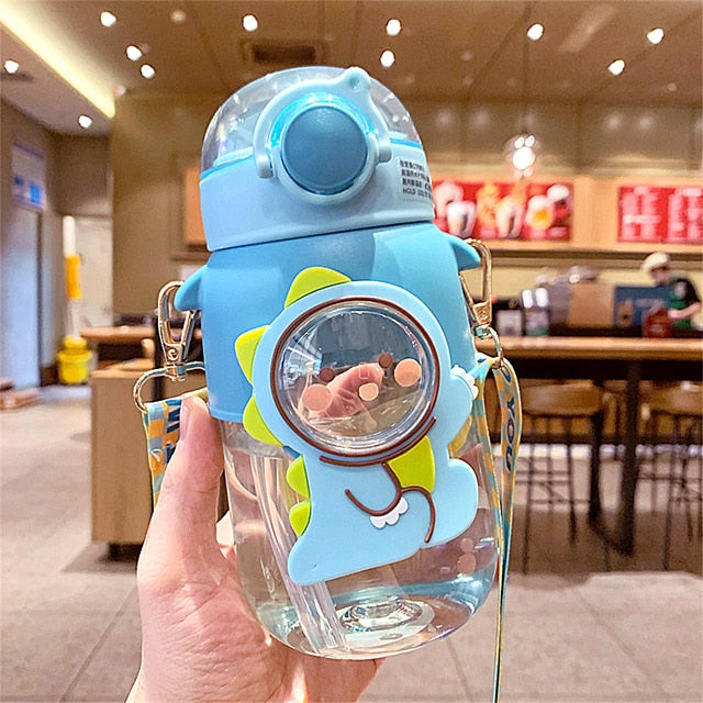 Cute Portable Water Bottle With Straw