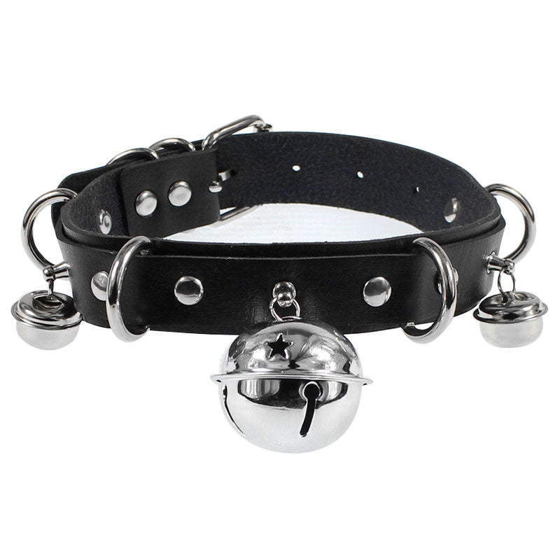 Cute Vegan Leather Collar With Bell