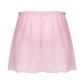 Semi-see Through Pink Bowknot Frilly Mini Skirt