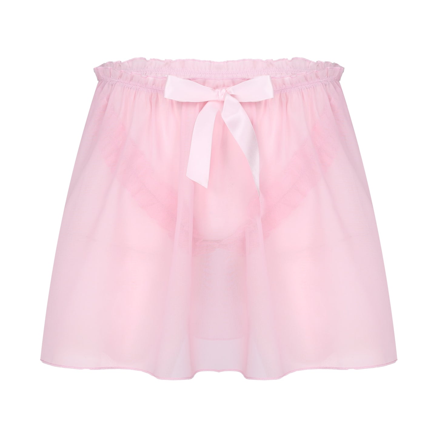 Semi-see Through Pink Bowknot Frilly Mini Skirt – ABDL Diapers
