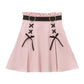 Cute Heart Buckles Lace-up Skirt