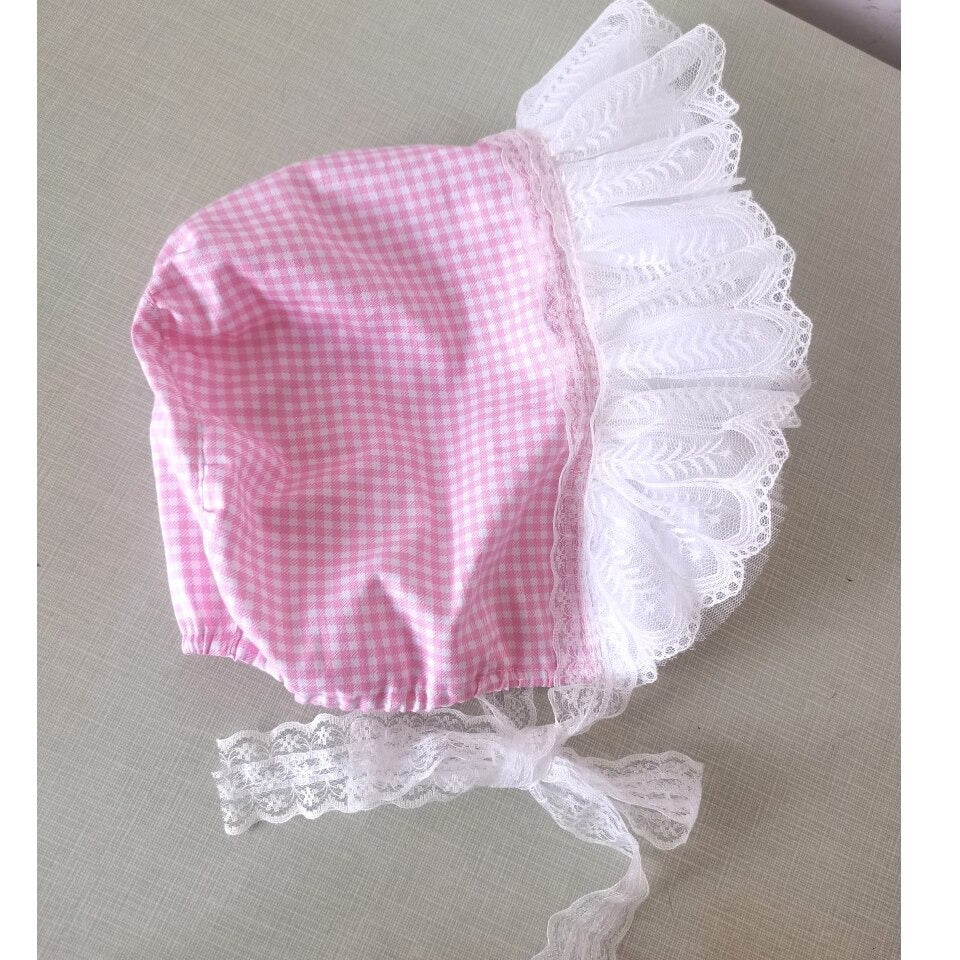 Adult Baby Lattice Frills & Lace Hat