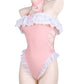 Bunny Tail Pink Ruffles Bodysuit