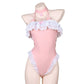Bunny Tail Pink Ruffles Bodysuit