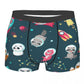 ABDL Men's Cute Animals Astronauts Panda Raccoon Cat And Fox In Outer Space Cartoon Boxers