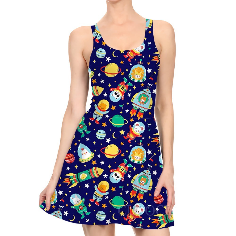 Little Cosmonauts Cartoon Dress