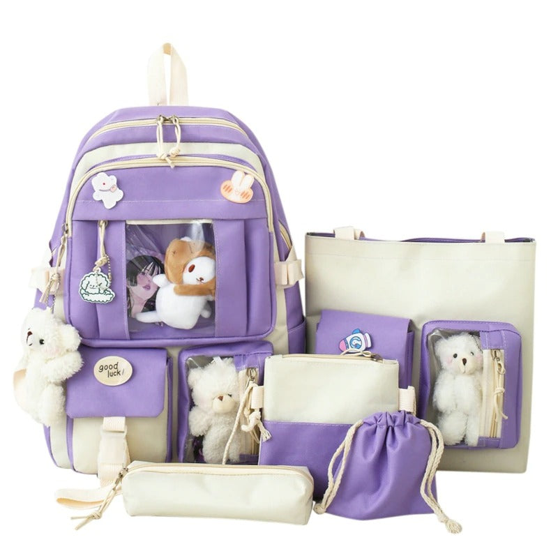 5 Piece Cute Backpack Set