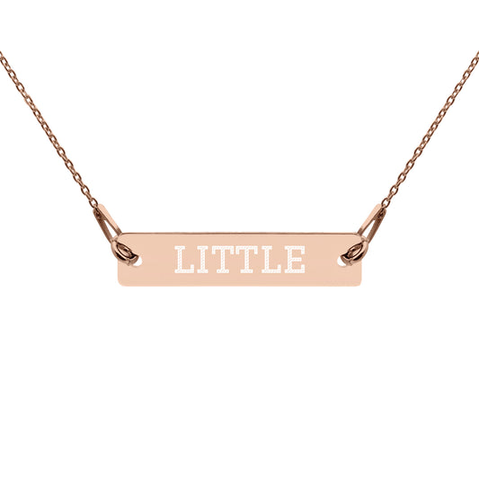 ABDL 'Little' Engraved Silver Bar Chain Necklace