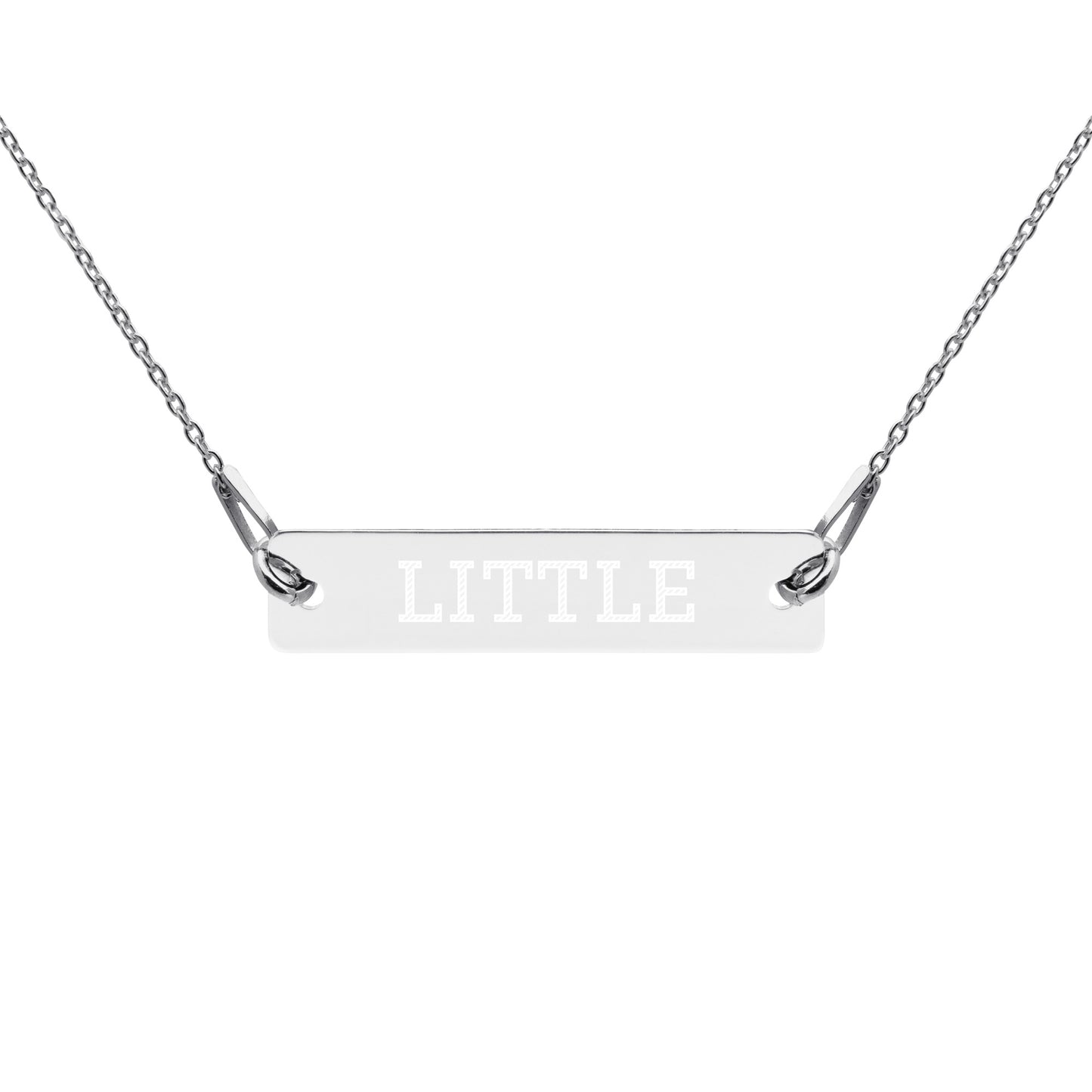 ABDL 'Little' Engraved Silver Bar Chain Necklace