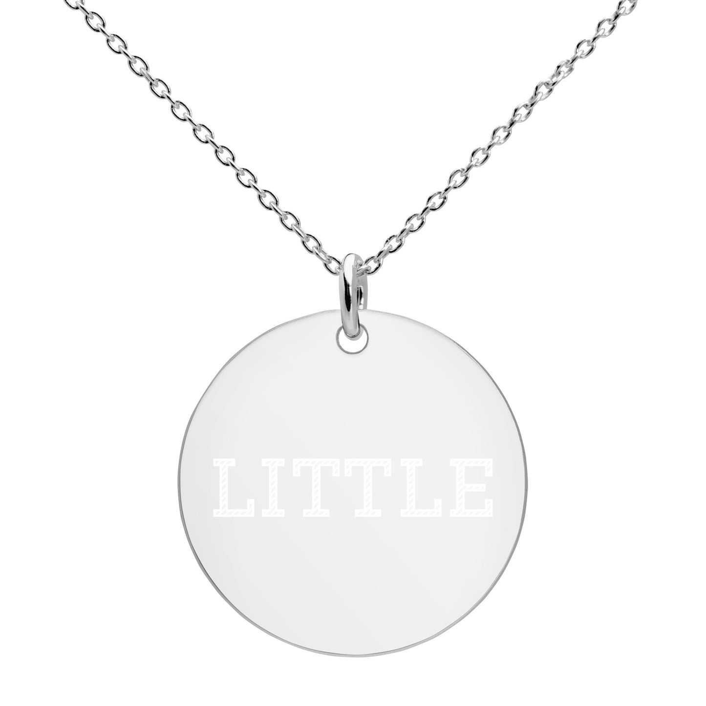 ABDL 'Little' Engraved Silver Disc Necklace