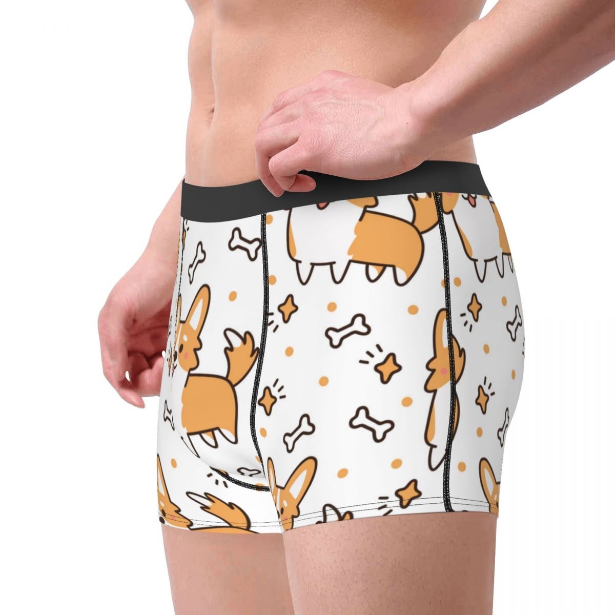 ABDL Men's Cute Corgi Dog Cartoon Boxers
