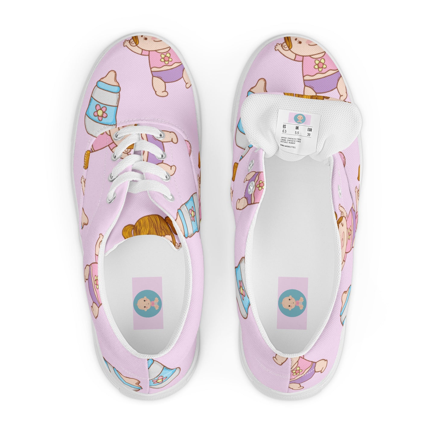 ABDL Cute Baby Men's Lace-up Canvas Shoes