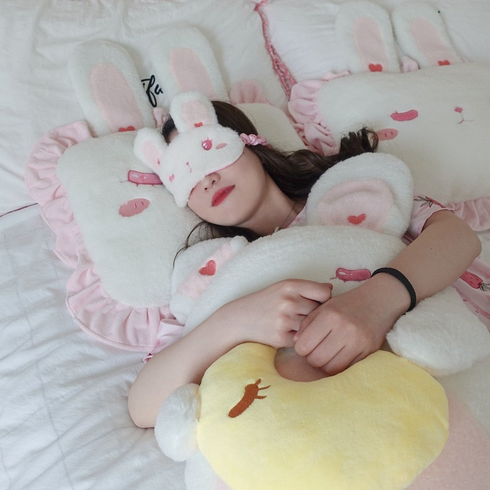 Cute Bunny Ruffled Pillow