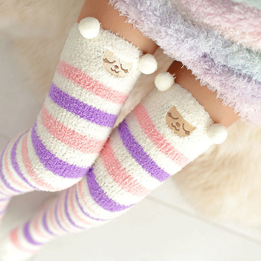 Cute Velvet Fleece Animal Socks