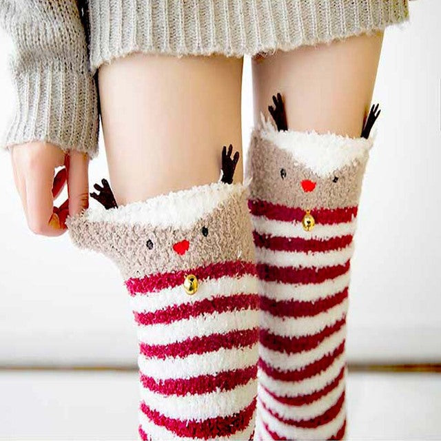 Cute Velvet Fleece Animal Socks