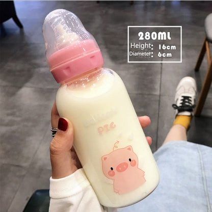 Cute Piggie Glass Bottle