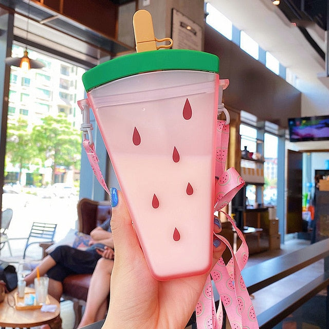 Ice Cream Water Bottle with Straw