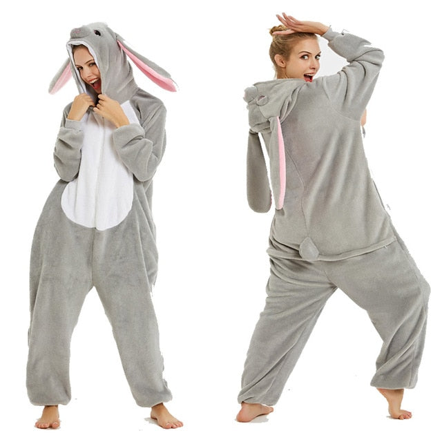 Cute Bunny Flannel Onesie