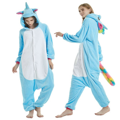 Cute Hooded Unicorn Flannel Onesie