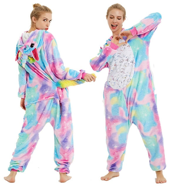 Cute Hooded Unicorn Flannel Onesie