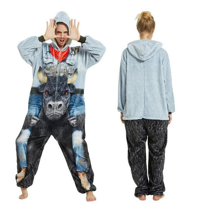 Cute Angry Bull Flannel Onesie