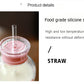 Cute Piggie Glass Milk Bottle With Straw