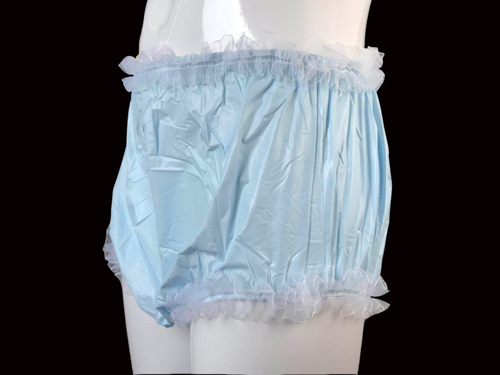 ABDL Baby Blue Frilly Plastic Briefs