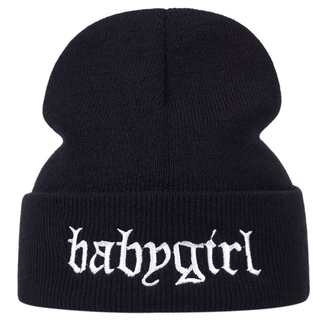 Embroidered Babygirl Beanie Hat