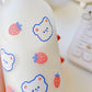 Cute Strawberry Bear Glass Pacifier Water Bottle (2 Pcs)