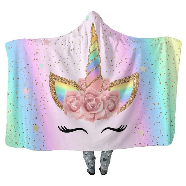 Cute Unicorn Hooded Blankets