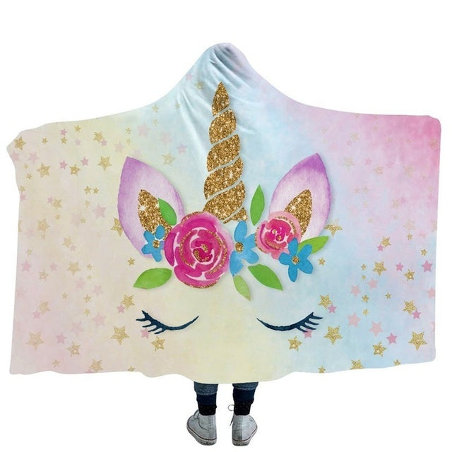 Cute Unicorn Hooded Blankets