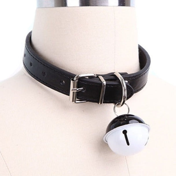 ABDL DDLG Leather Collar With Big Bell