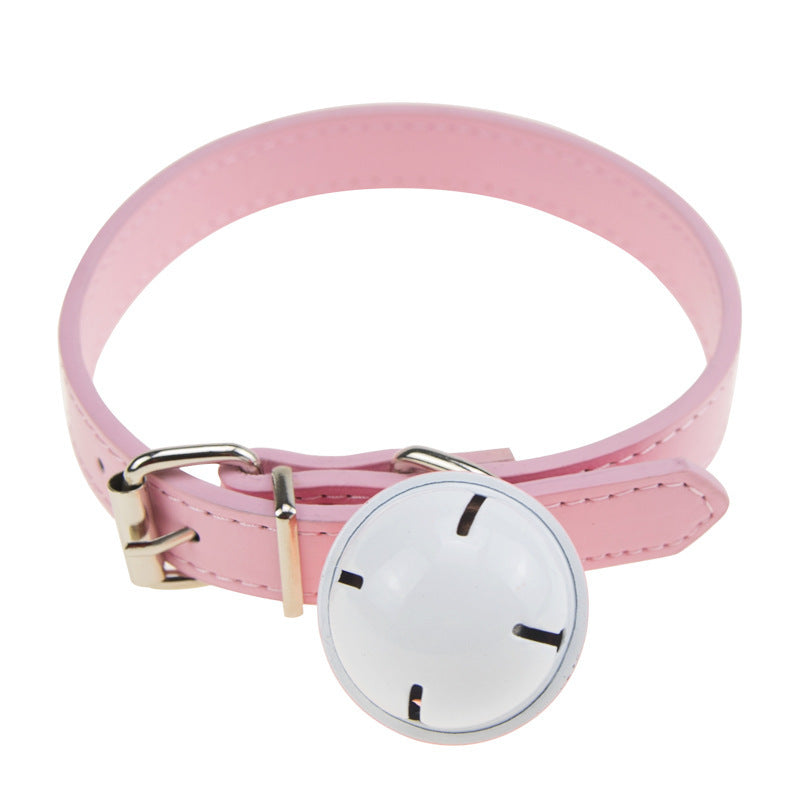 ABDL DDLG Leather Collar With Big Bell