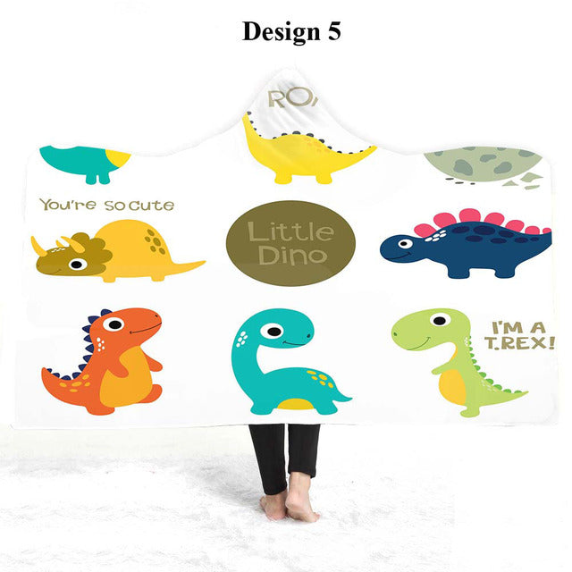Cozy Dino Hooded Blankets