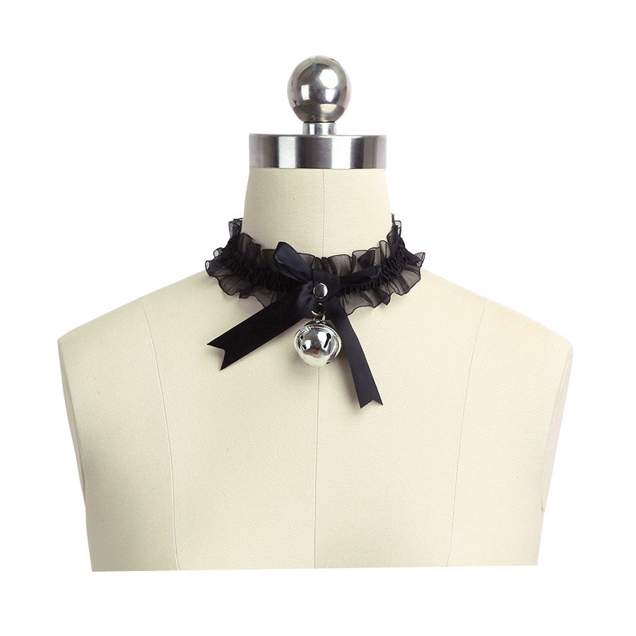 DDLG Lace, Bow & Bell Choker Necklace