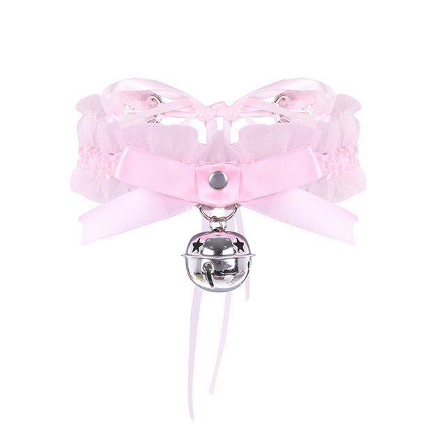 DDLG Lace, Bow & Bell Choker Necklace